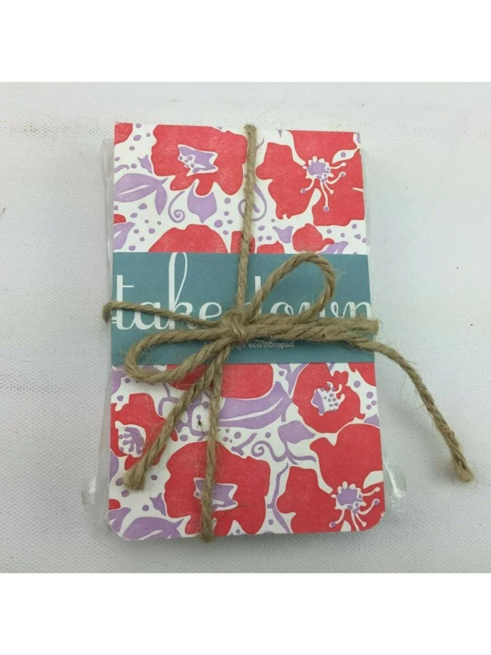 Smock Red Purple Floral Blank Notepad 6 Card Envelope Gift Set 3.5